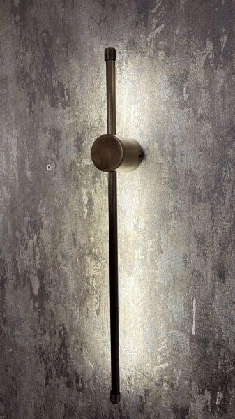 Minimalist Endirekt LED Duvar Apliği – Bronz Metal, 60 cm