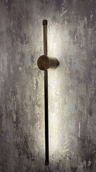 Minimalist Endirekt LED Duvar Apliği – Bronz Metal, 60 cm